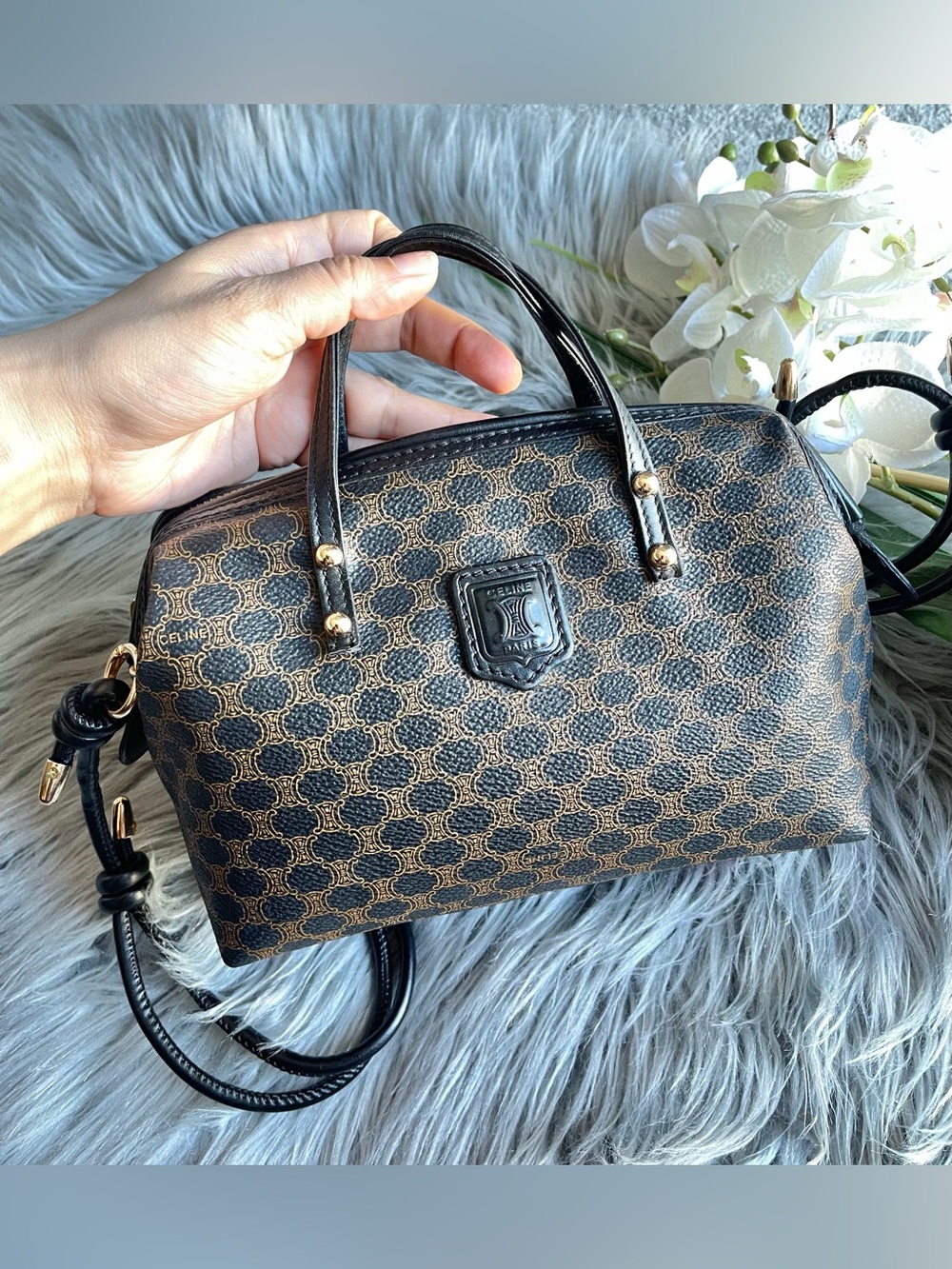 Authentic CELINE vintage satchel bag